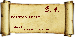 Balaton Anett névjegykártya