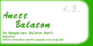 anett balaton business card